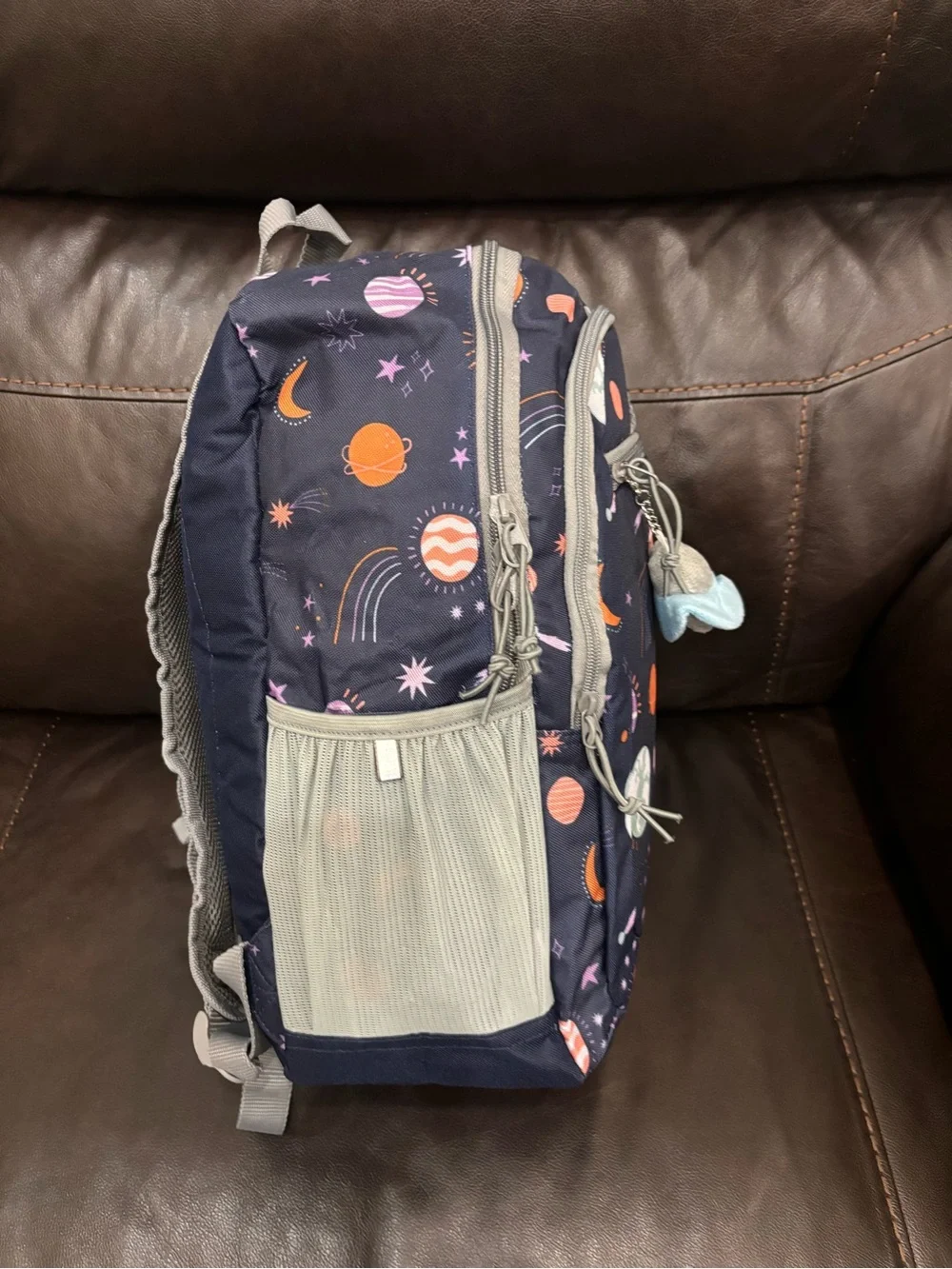 New without tags Cat & Jack Navy Space-Print Kids Backpack with Planet Charm